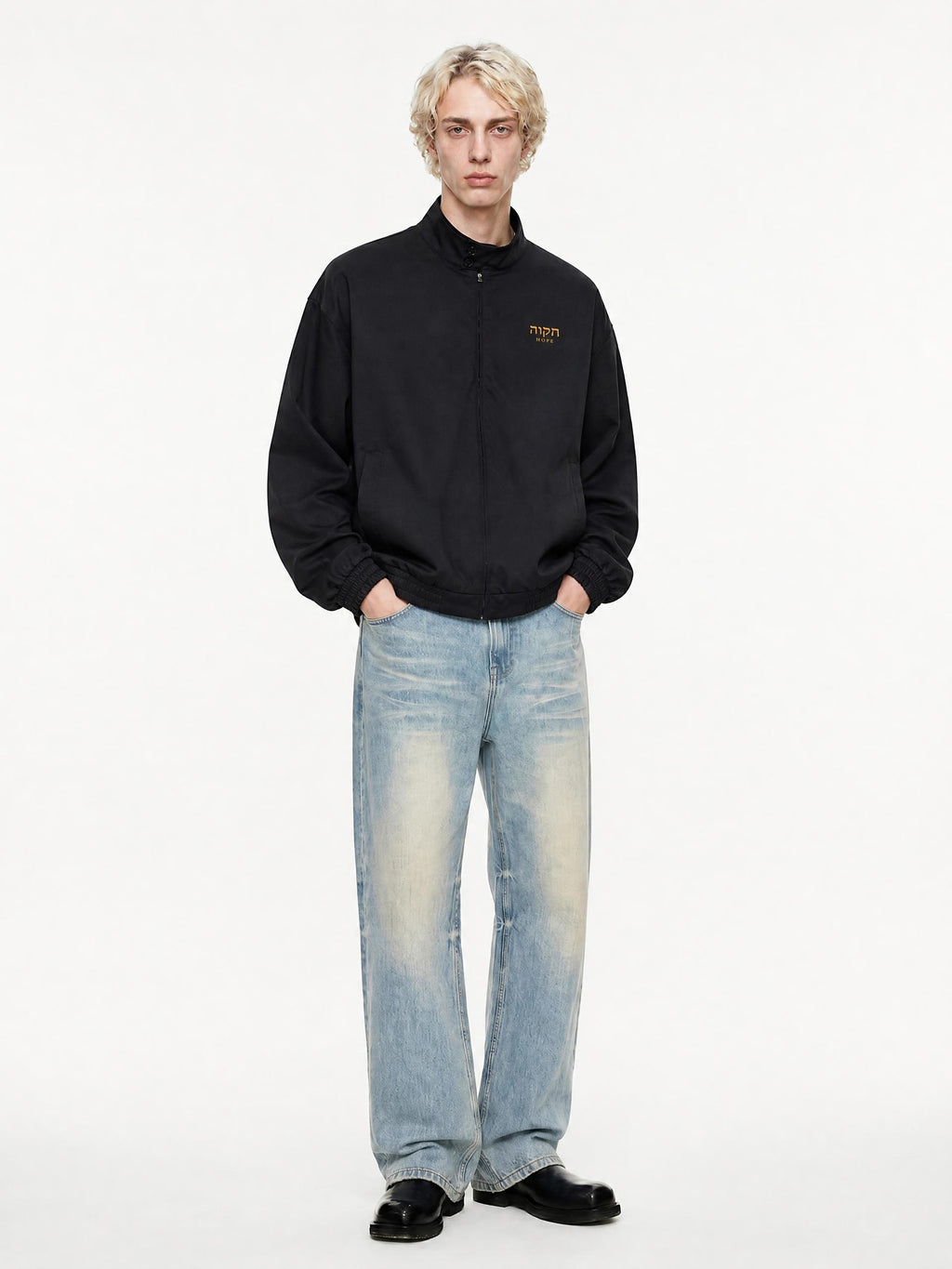 PS23 Hebrew Faith Stand Collar Bomber Jacket