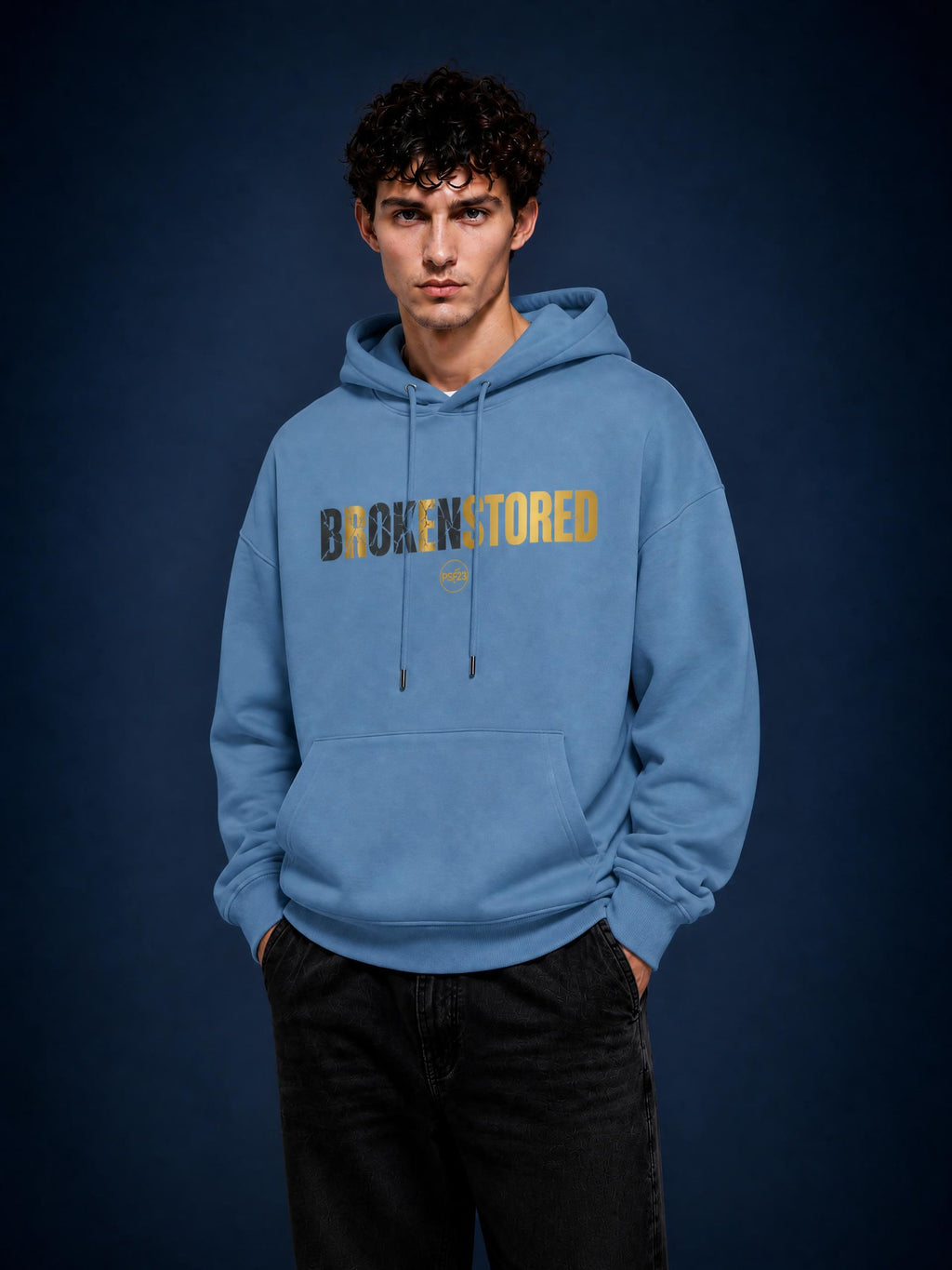 PS23 BROKENSTORED Streetwear Unisex Fleece Hoodie