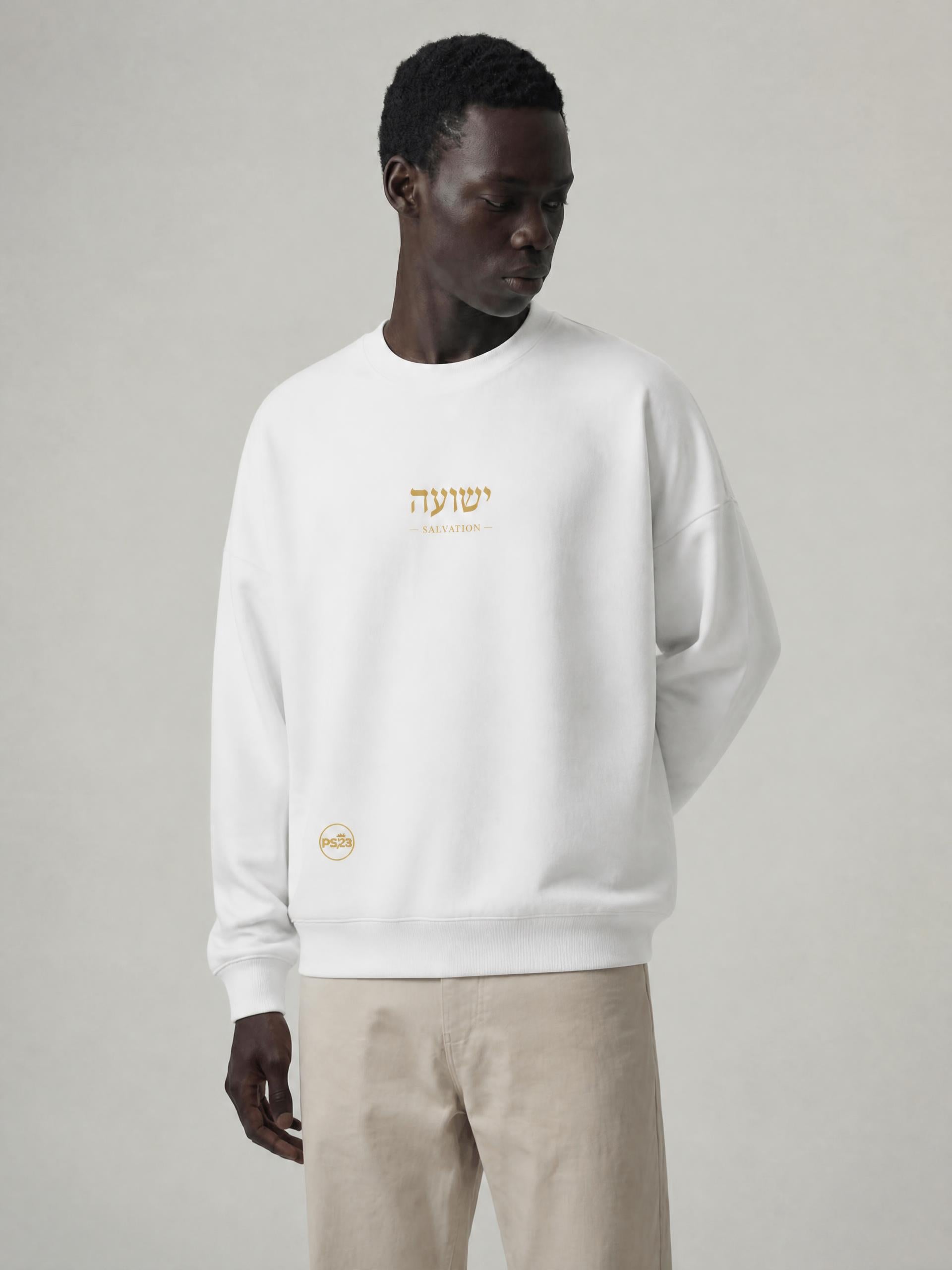 PS23 Hebrew Salvation Unisex Oversized V-Neck Sweatshirt