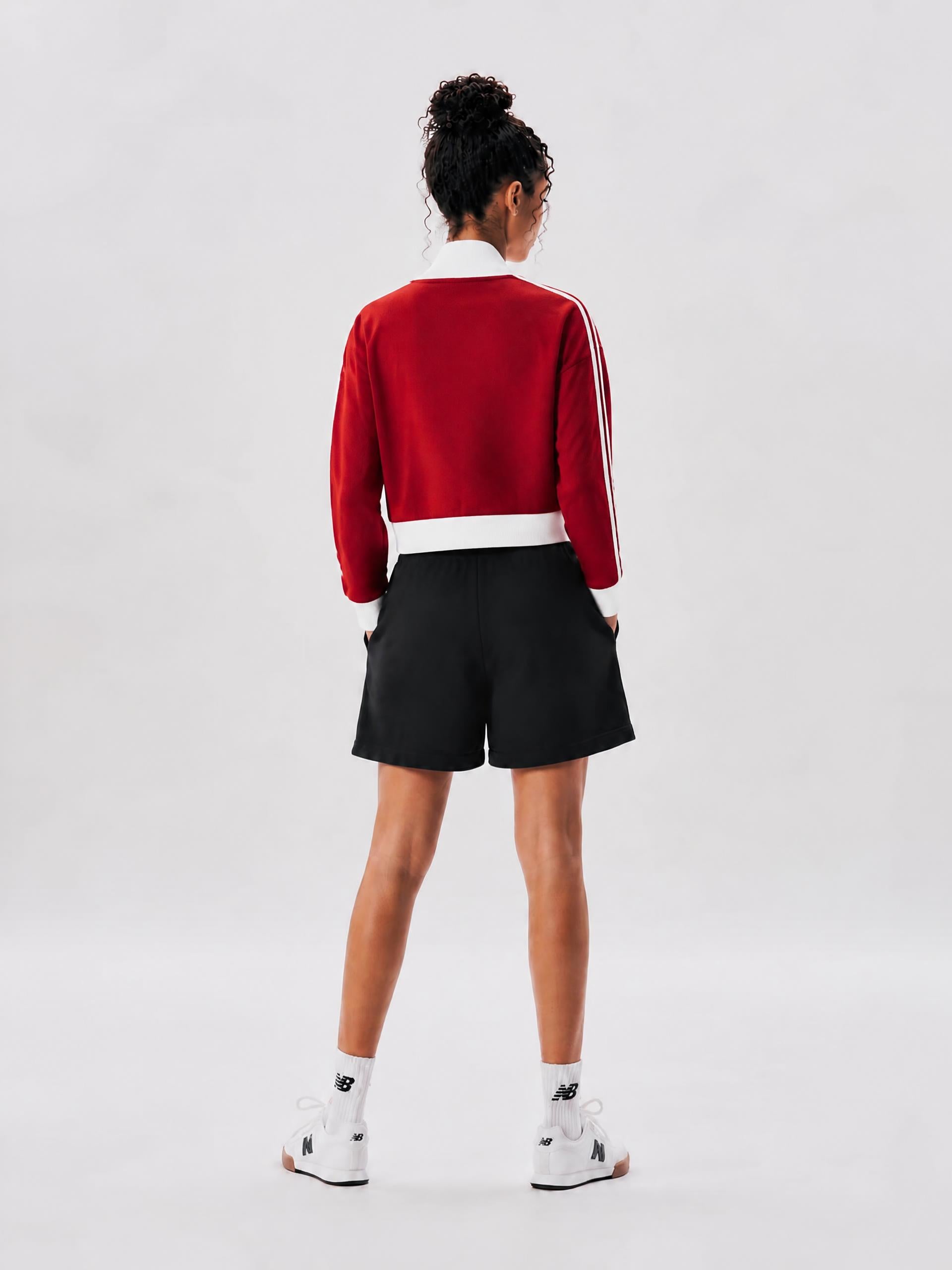 PS23 Hebrew Hope Women Contrast Side Stripe Fleece Cropped Track Jacket