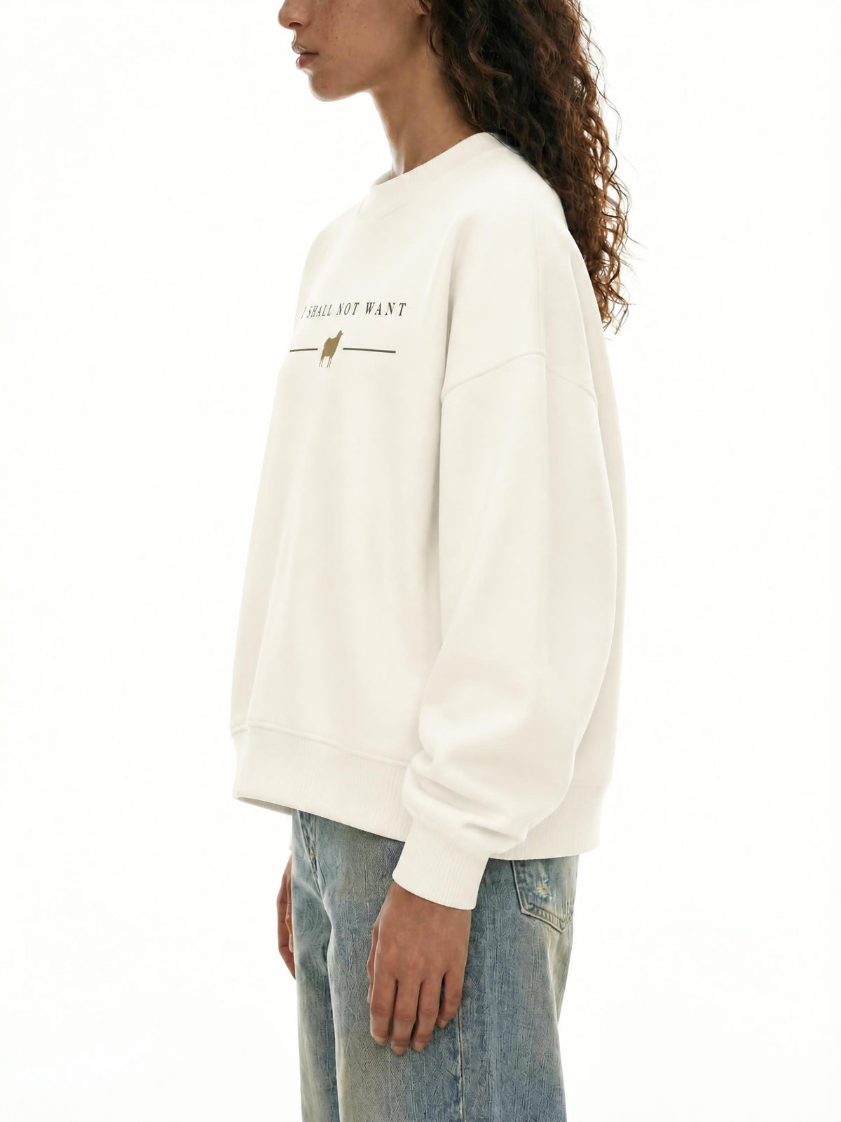 PS23 Women I shall not want Essential Fleece Mock-Neck Crew Sweatshirt