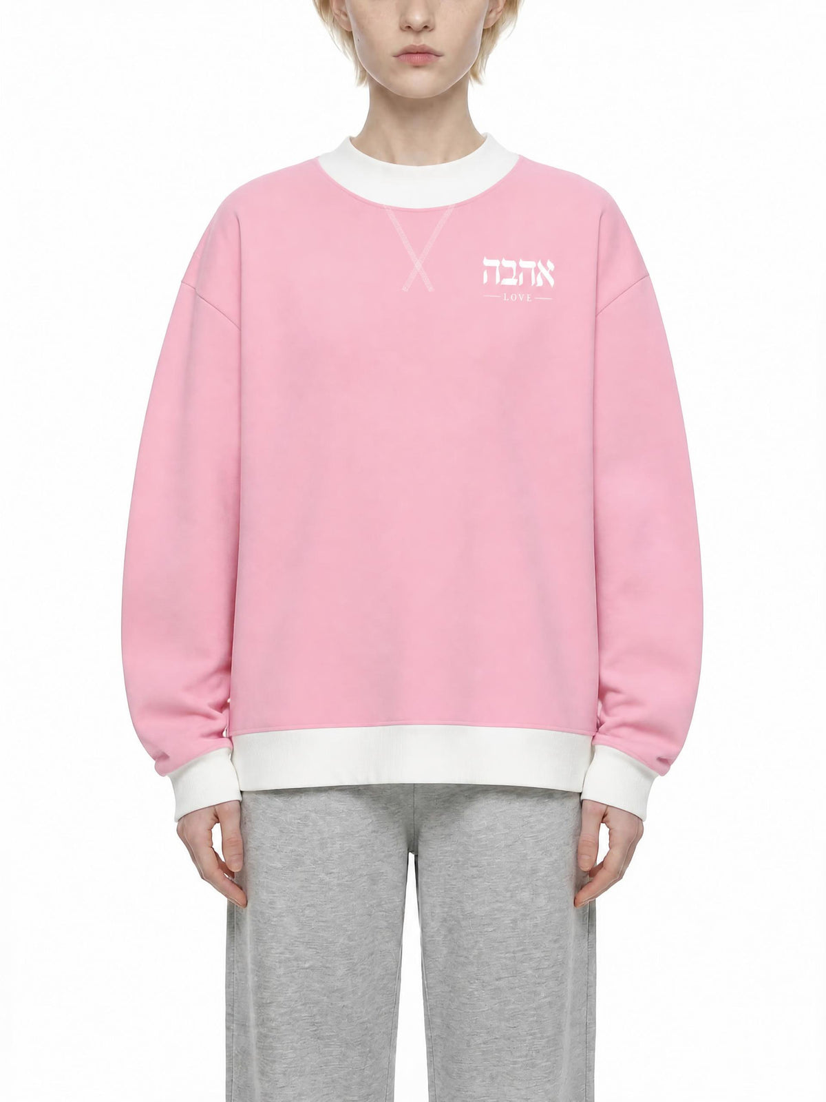 PS23 Hebrew Love Women’s Mock Neck Crewneck Sweatshirt