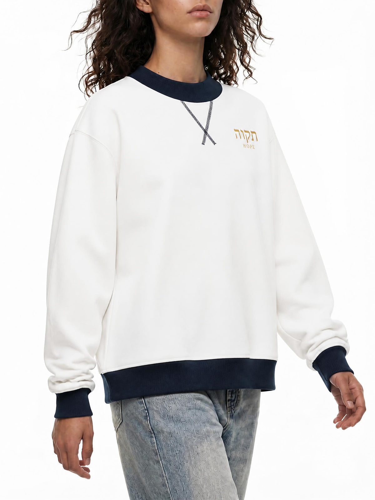 PS23 Hebrew Hope Women’s Mock Neck Crewneck Sweatshirt