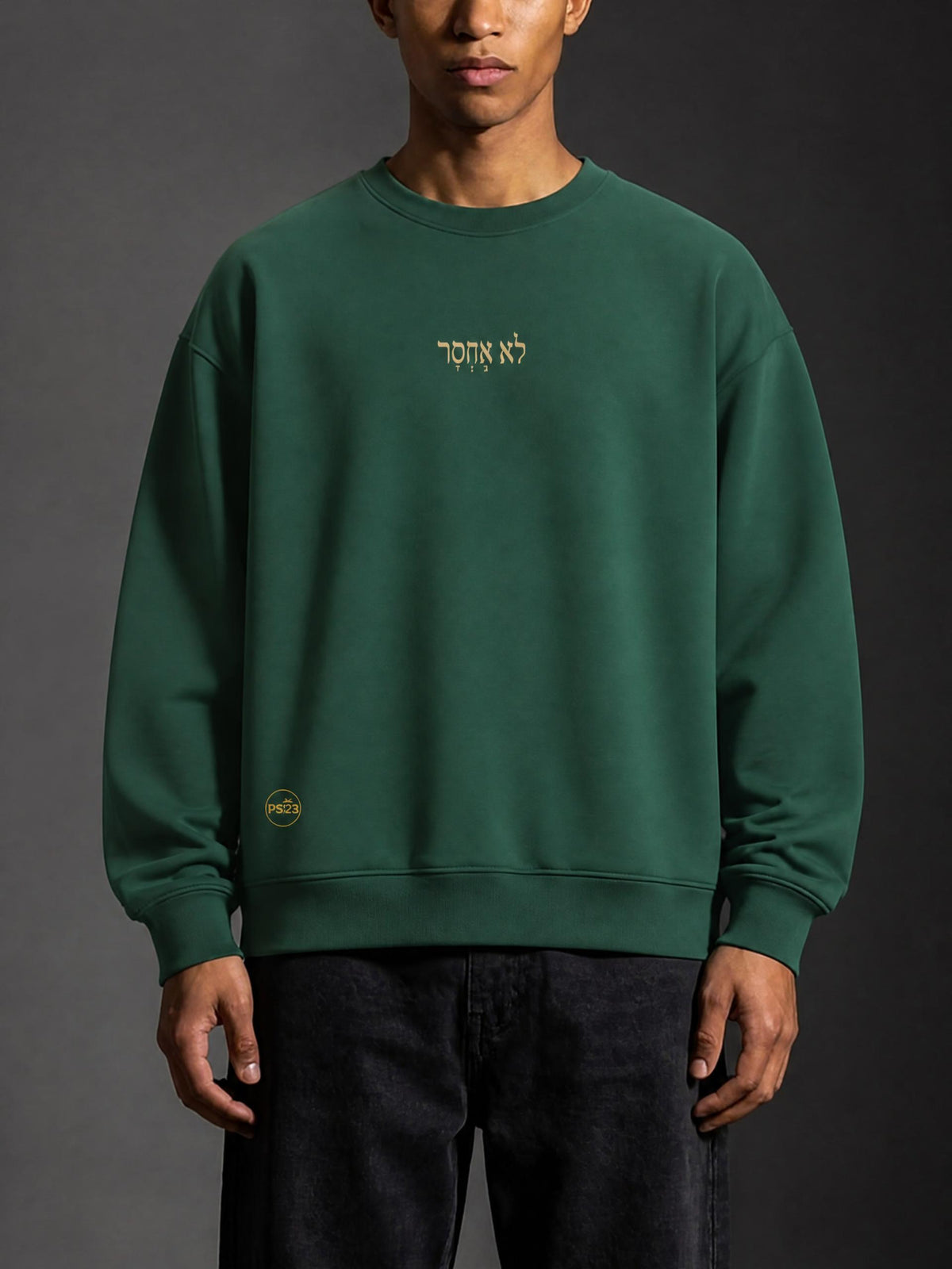 PS23 Hebrew I shall not want Essential Heavyweight Crewneck Sweatshirt