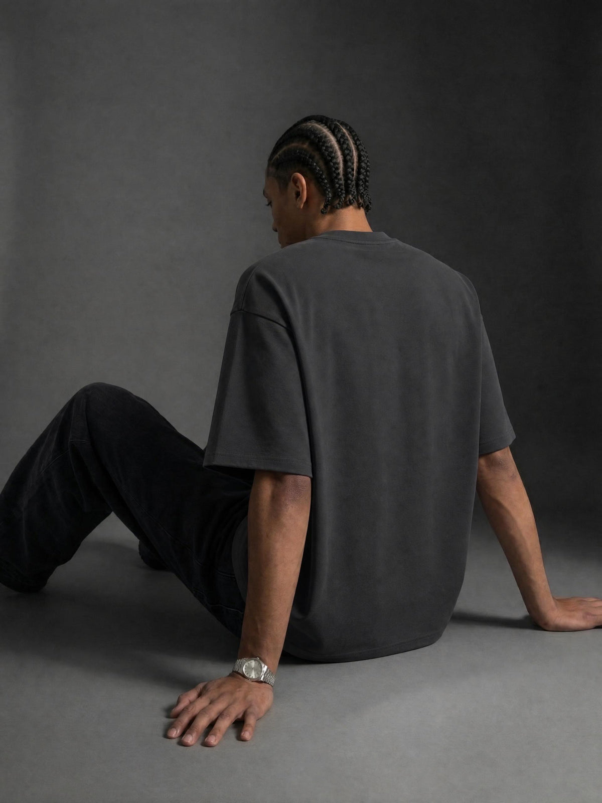 PS23 Brokenstored Grey Oversized Heavyweight T Shirt
