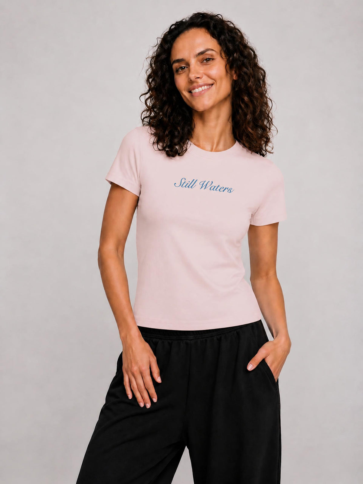 PS23 Embroidery Still Waters Women’s Standard Shoulder T-Shirt