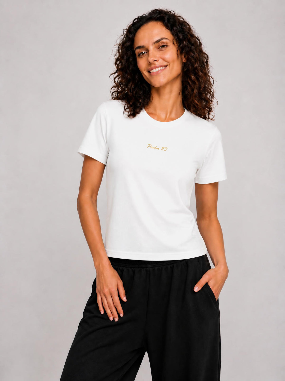 PS23 Embroidery Psalm 23 Women Essential Standard Shoulder T-Shirt