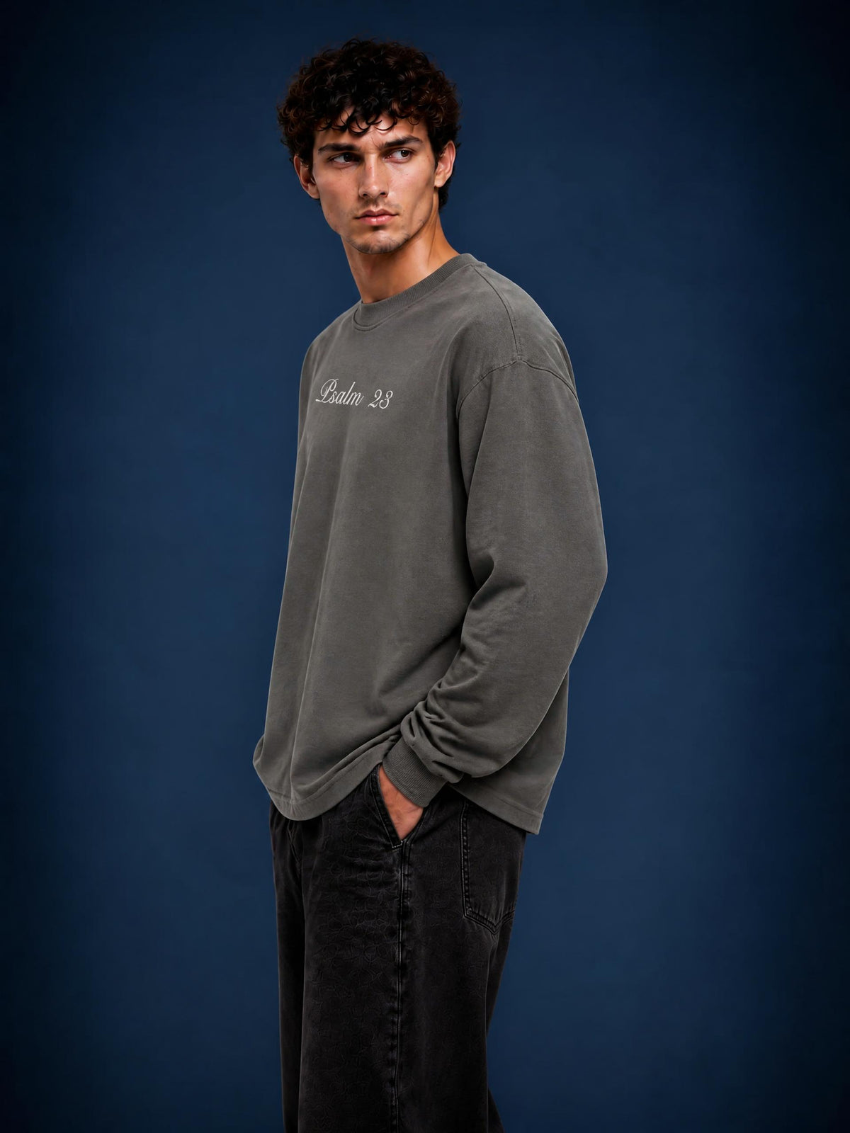 PS23 Embroidery Essential Crewneck Long-Sleeve T-Shirt