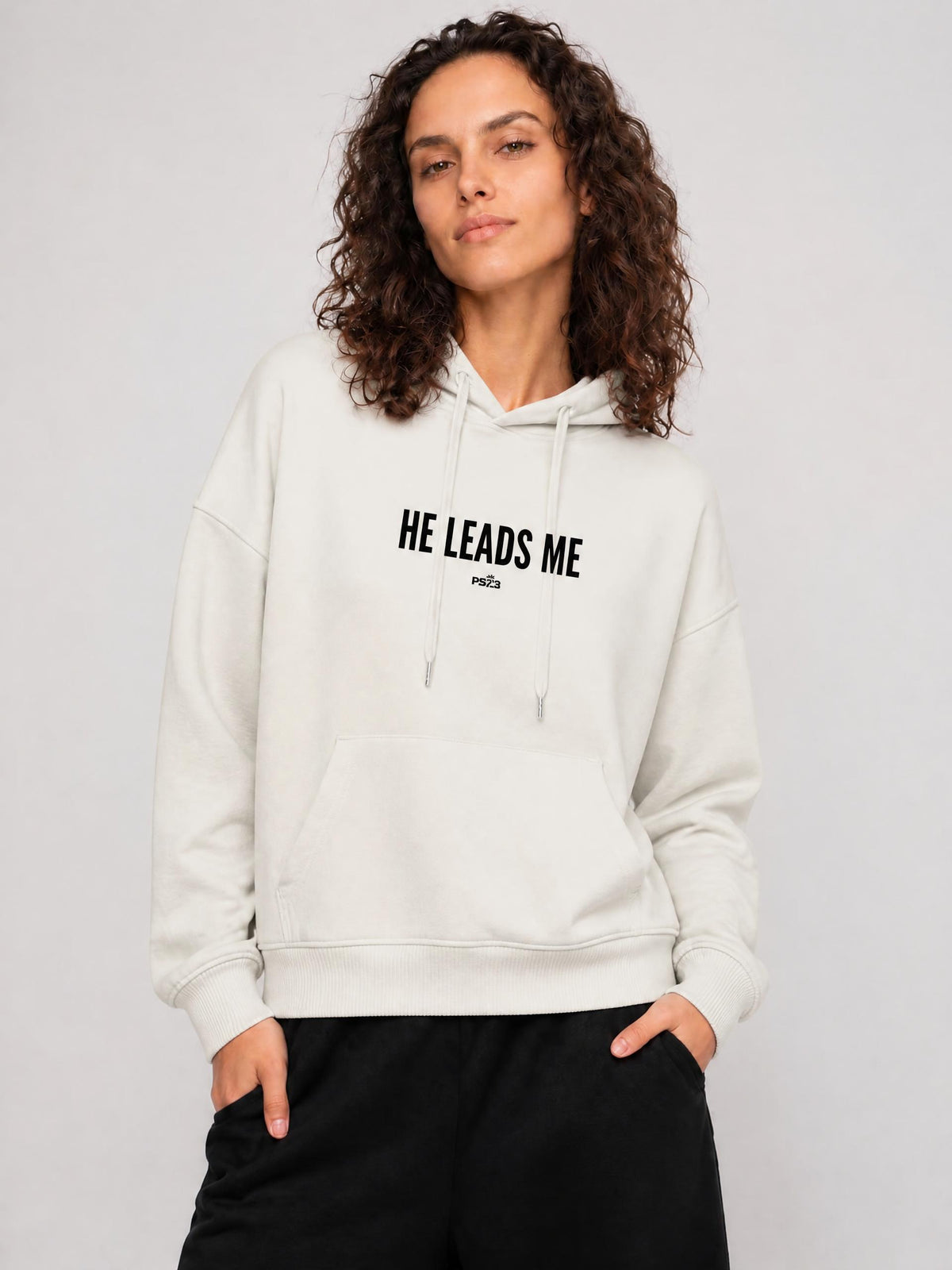 PS23 He leads me Women's Cotton Hoodie