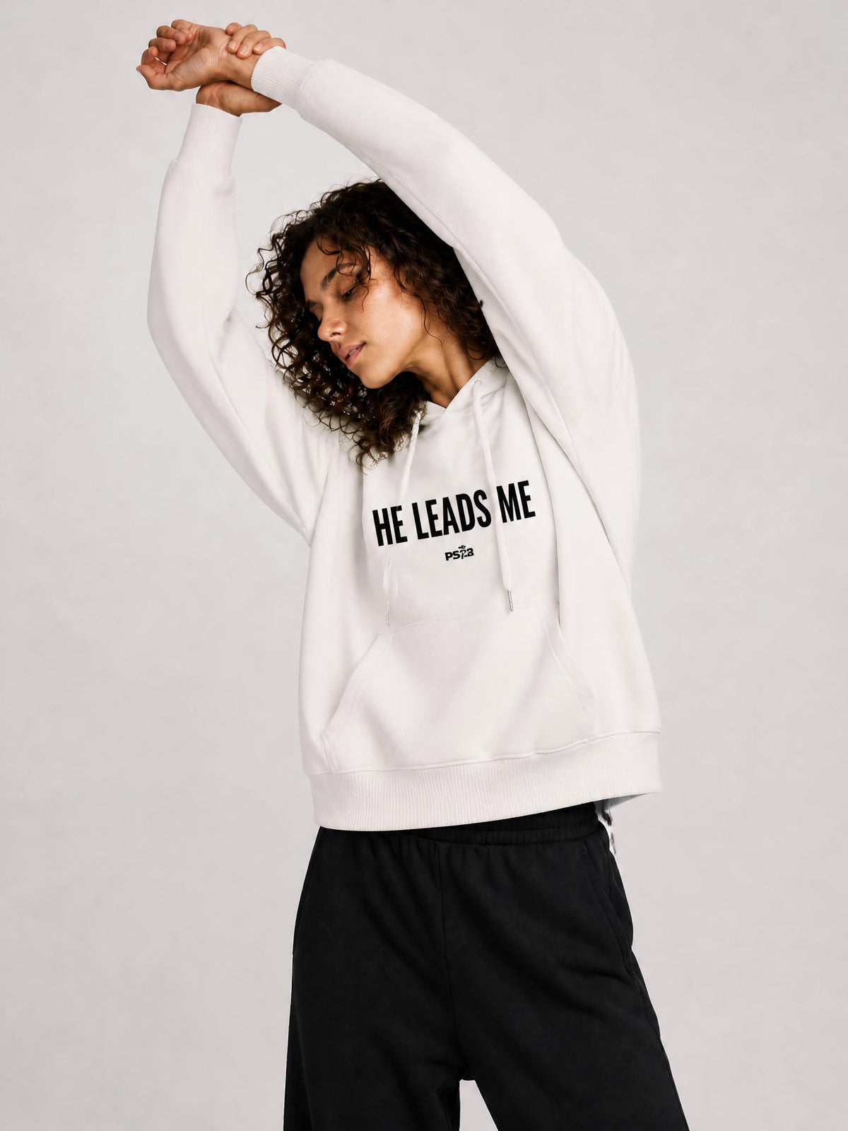 PS23 He leads me Women's Cotton Hoodie