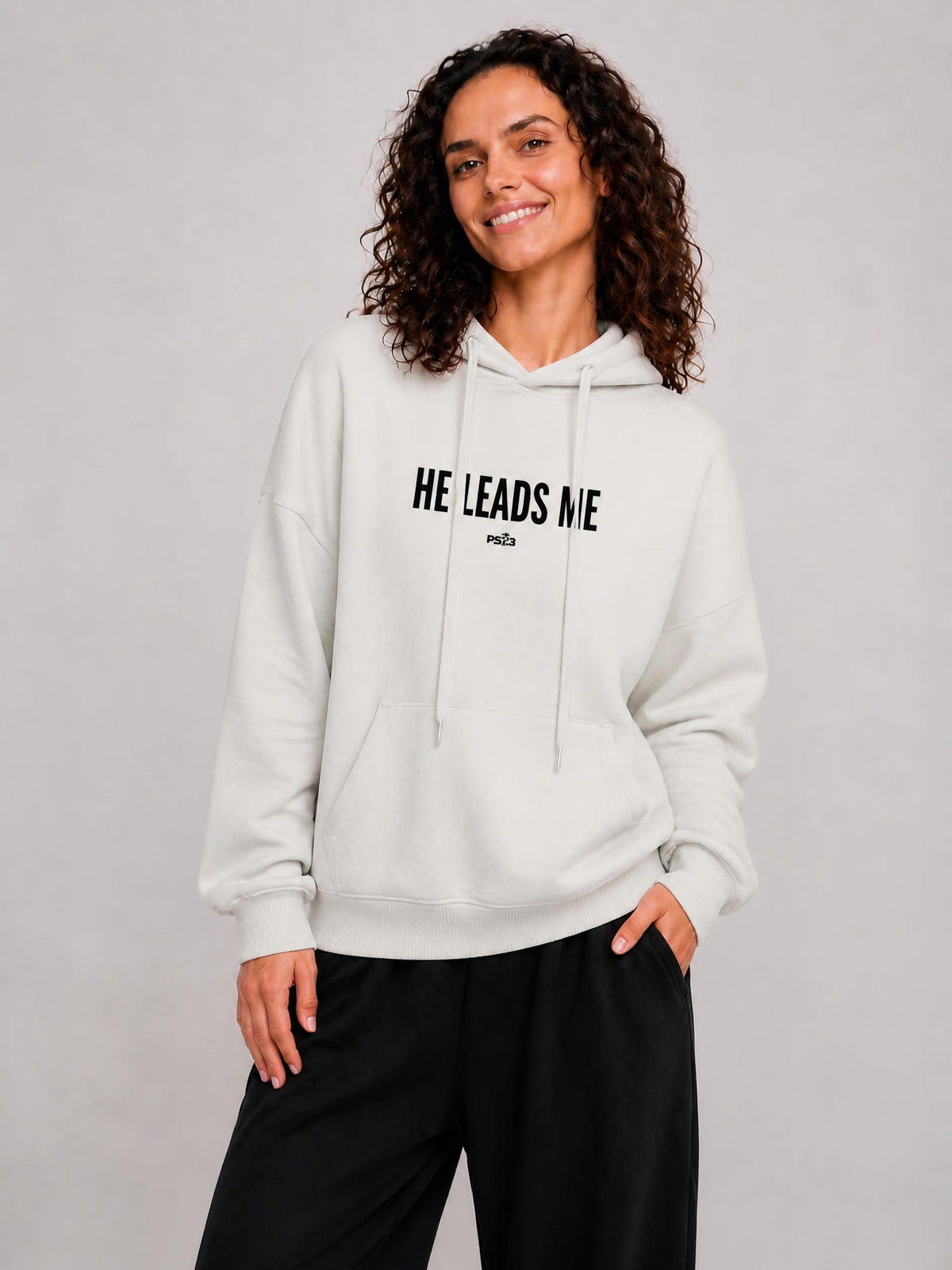 PS23 He leads me Women's Cotton Hoodie