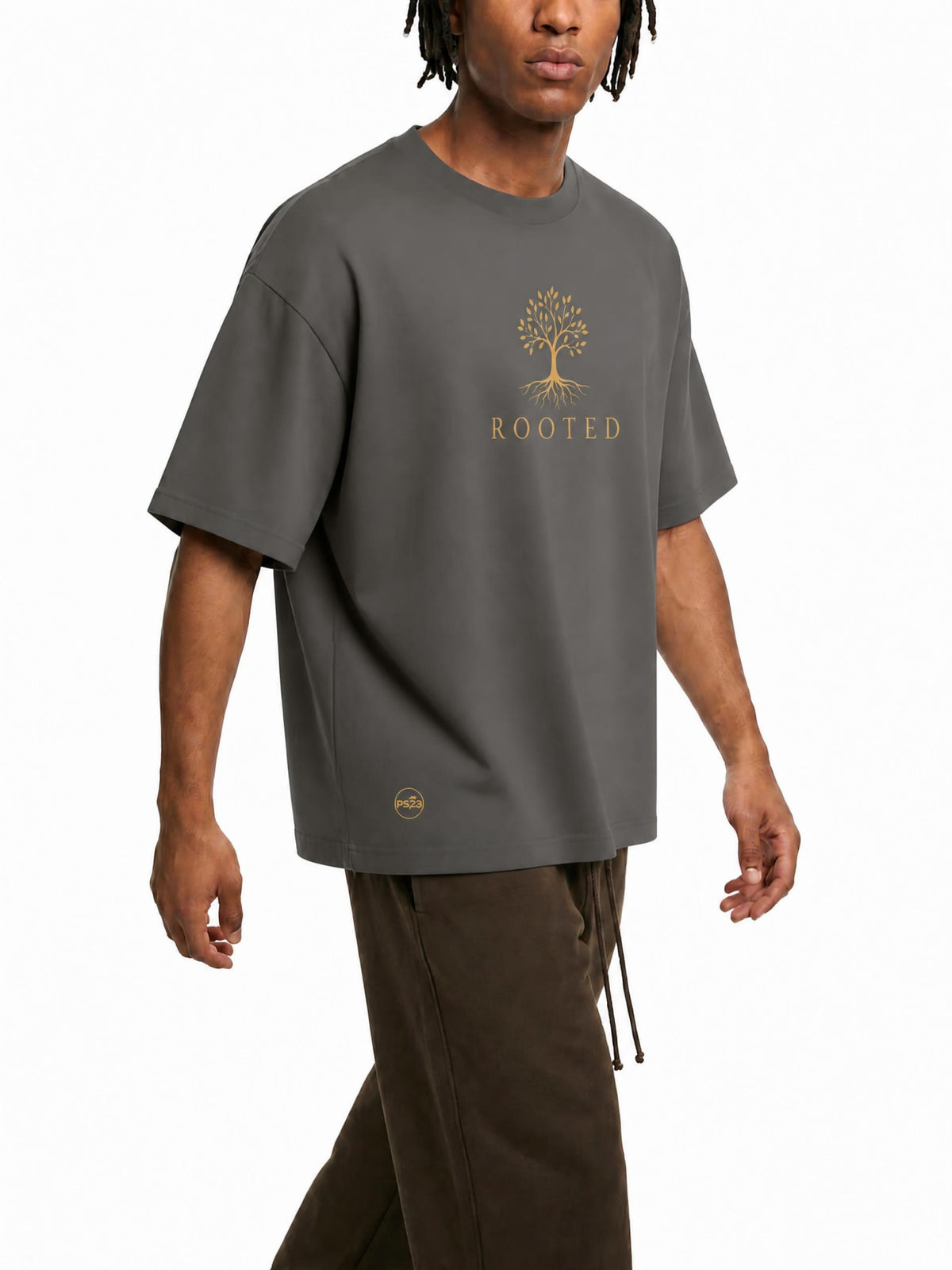 PS23 Rooted Drop Shoulder Cotton T-Shirt