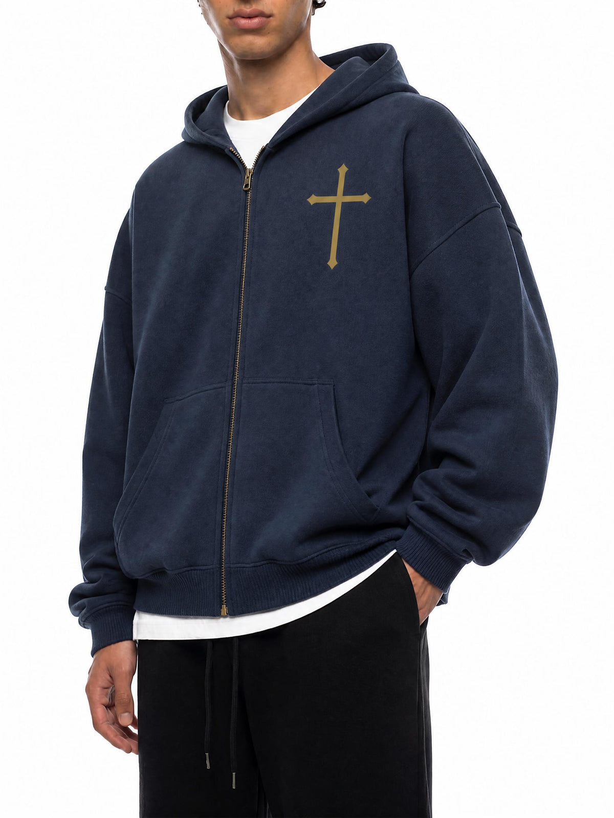 PS23 The Cross Oversized Fleece Boxy Hoodie